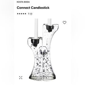 Kosta Boda Connect Heart Glass Sculpture Candlestick Pair-Heavy-Lovers Art